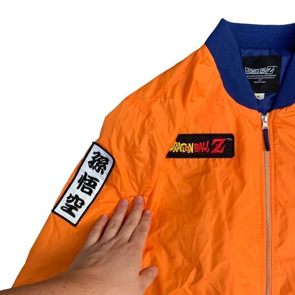 Rare Dragon Ball Z Embroidered Bomber Jacket Orange Medium - Picture 6 of 6